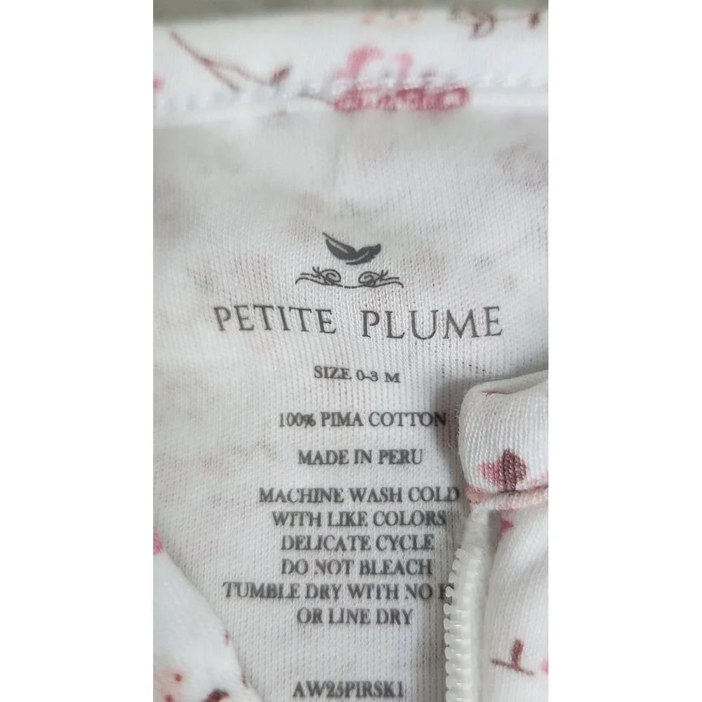 Petite Plume Newborn Baby Girl Floral Footed Pink Sleep Pajama Cotton 0-3 Months
